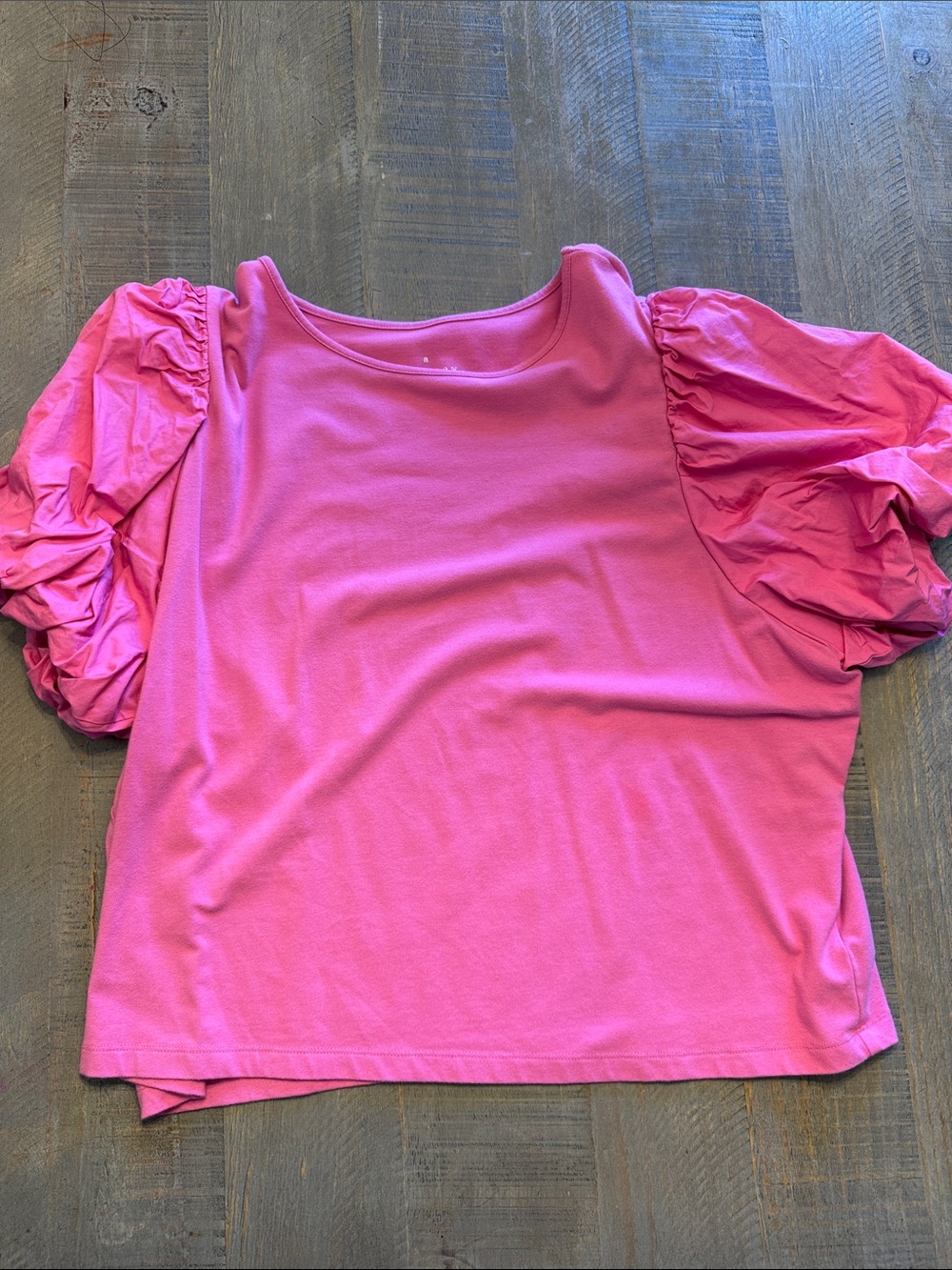 a new day Pink Puff Sleeve Short Sleeve Tee